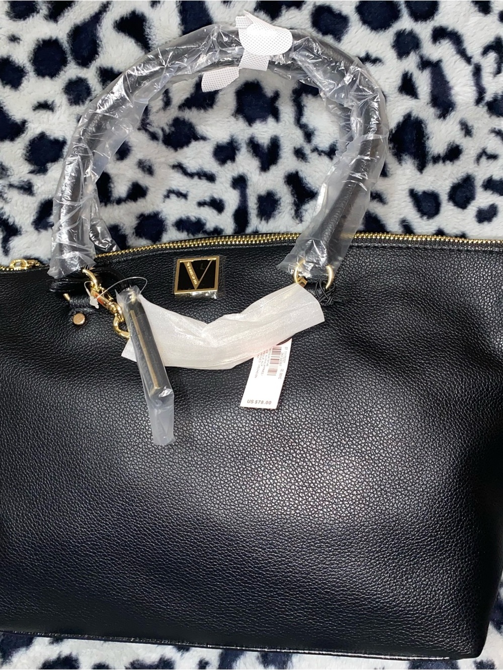 Victoria's Secret Black Tote with Gold Hardware